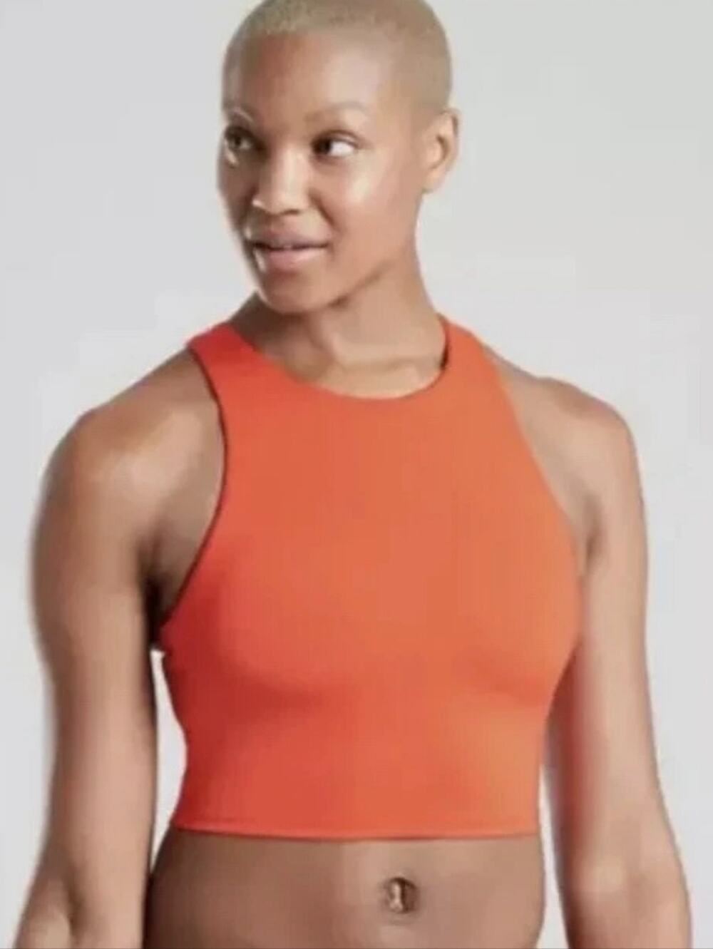 Athleta Conscious Crop Built In Bra Orange D-DD Size 3x NWT